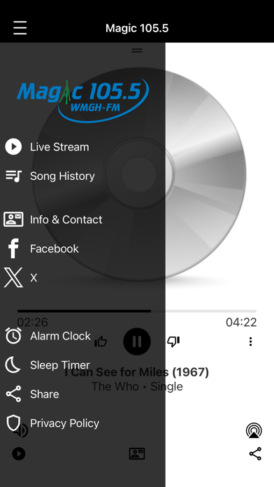 Magic 105.5 WMGH Screenshot