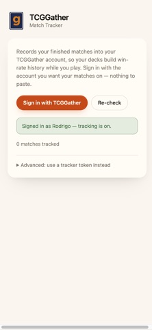 TCGGather Match Tracker screenshot 1