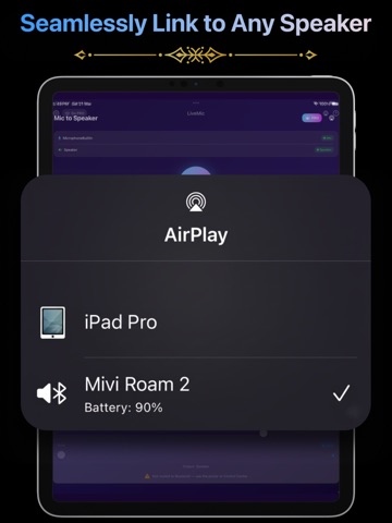 Bluetooth Mic to Speaker App iPad screenshot