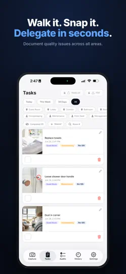 Capture d'écran de WalkList: Hotel Audits sur iPhone 2