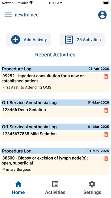 OMS Resident Surgical Log Screenshot