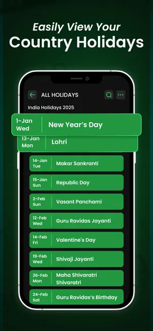 AllWorld: Holiday Calendar screenshot 4