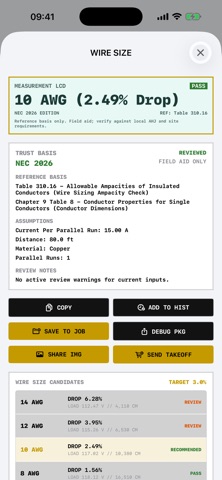 Electrician Field Calculator Screenshot 3 of 6