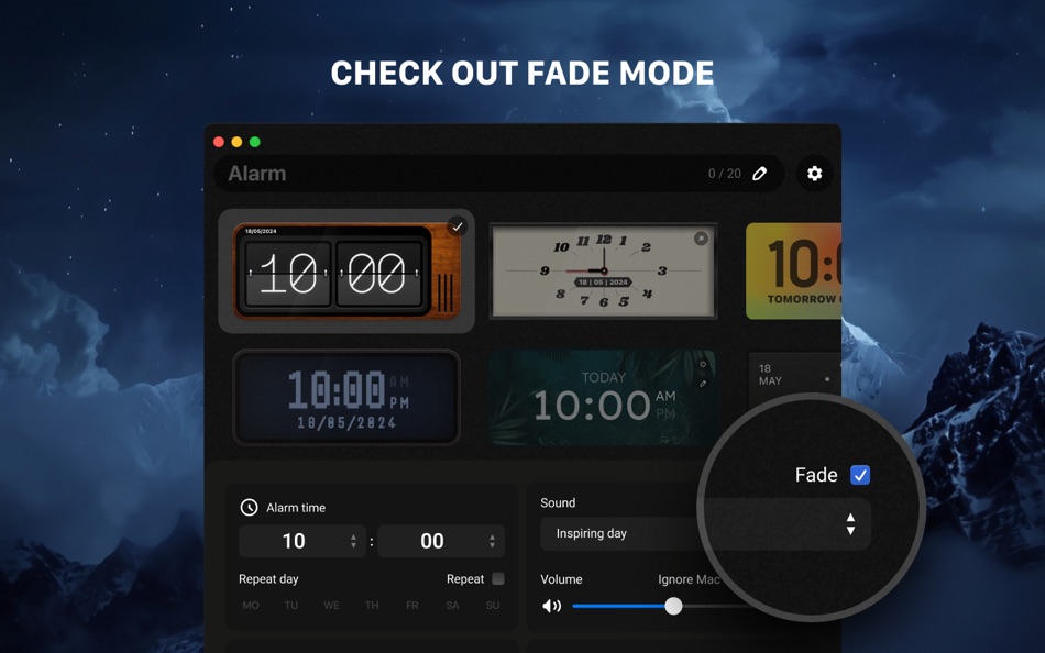 #7. Alarm Clock: Wake Up On Time (macOS) Podle: Villow