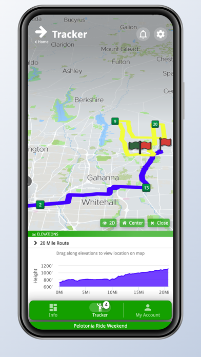 Pelotonia Tracker Screenshot