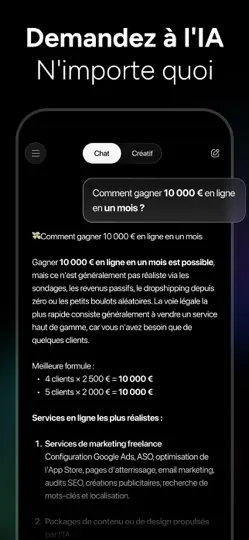 Capture d'écran de IA Chatbot Français - Genie AI sur iPhone 2