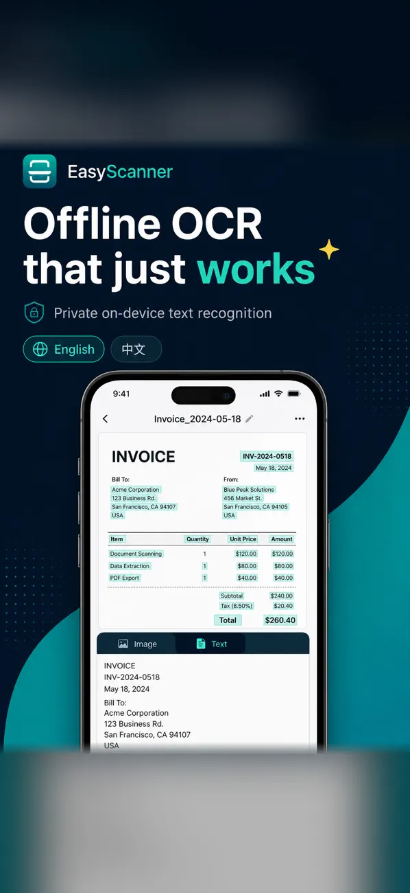 Screenshot #2 pour EasyScanner - Document Scanner