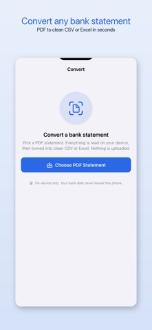 Bank2CSV: Statement Converter iPhone screenshot