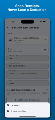 DeductIt - Donation Tracker screenshot