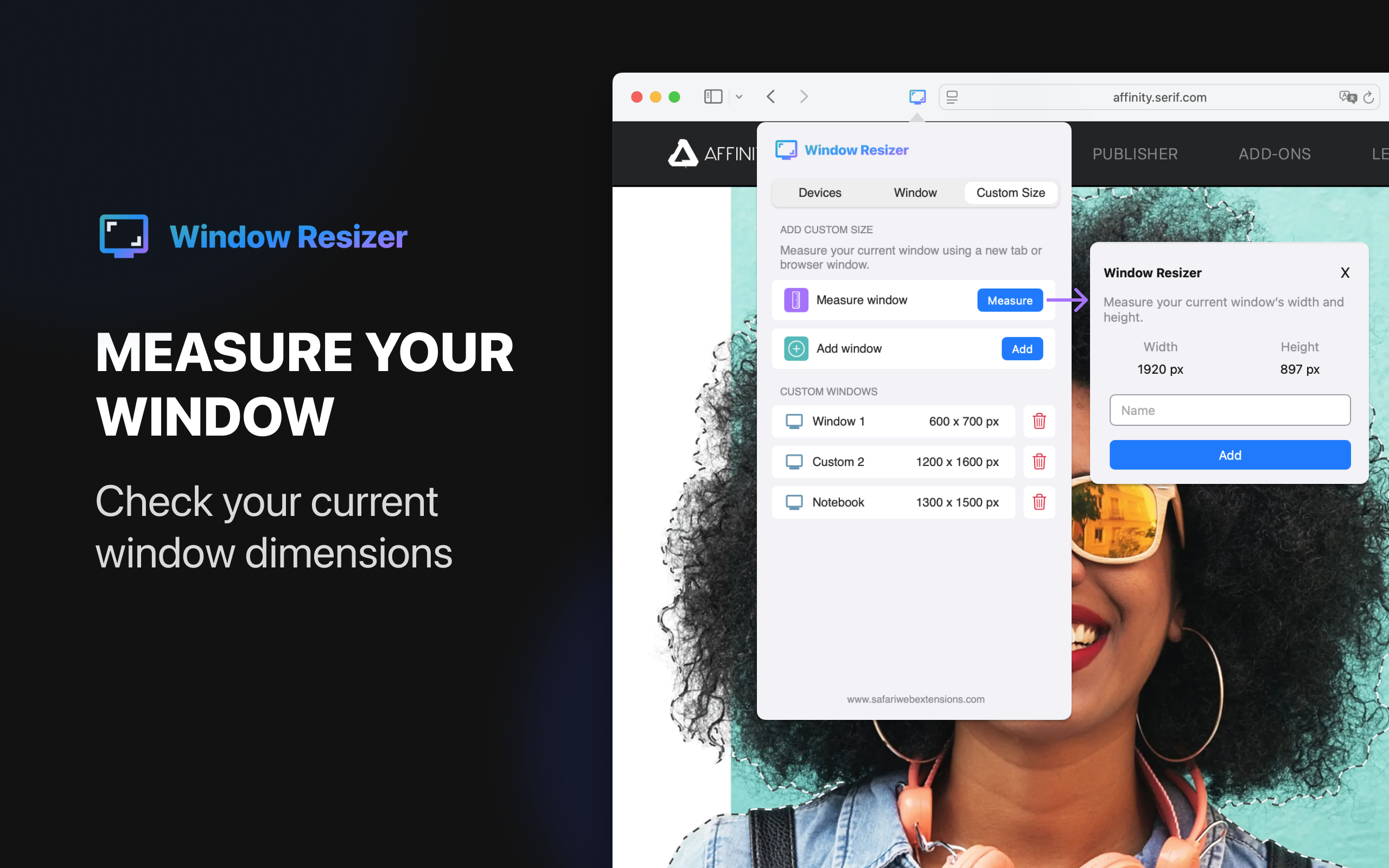 Window Resizer for Safari