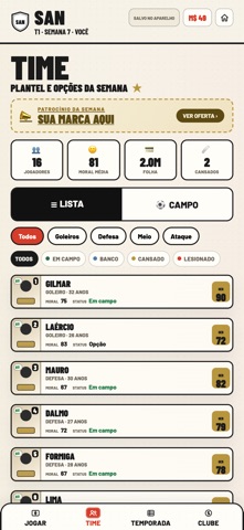 Goleada: Futebol Carreira iPhone screenshot