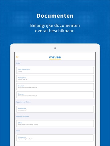 Mevas iPad screenshot