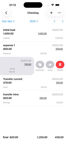 MyLedger: GnuCash Companion iPhone screenshot