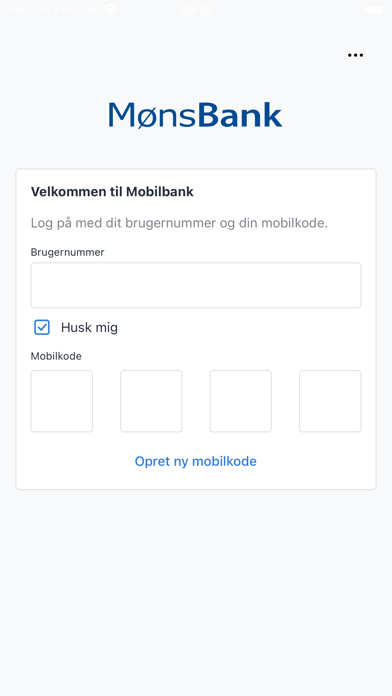Møns Bank  Erhverv Screenshot