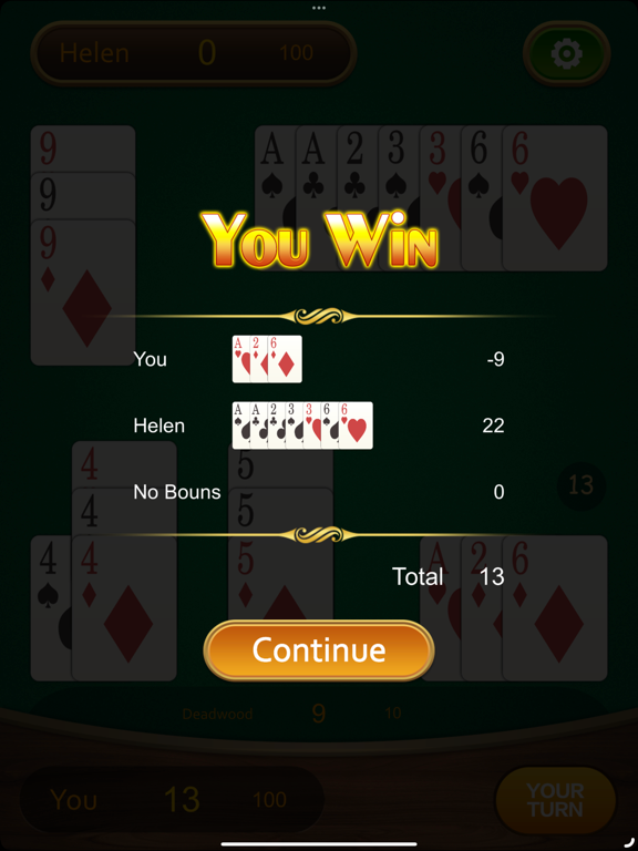 Gin Rummy Pro iPad screenshot 6 - Games app
