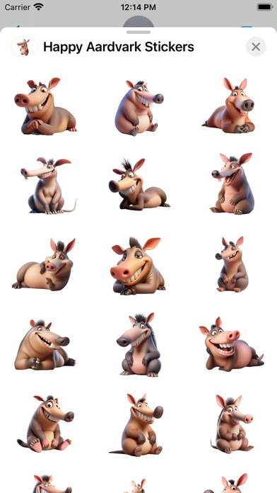 Screenshot #2 pour Happy Aardvark Stickers