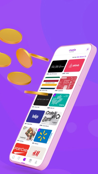 Moola - Cash Back Gift Cards Screenshot 2 - AppWisp.com Moola - Cash Back Gift Cards Screenshot 2 - AppWisp.com