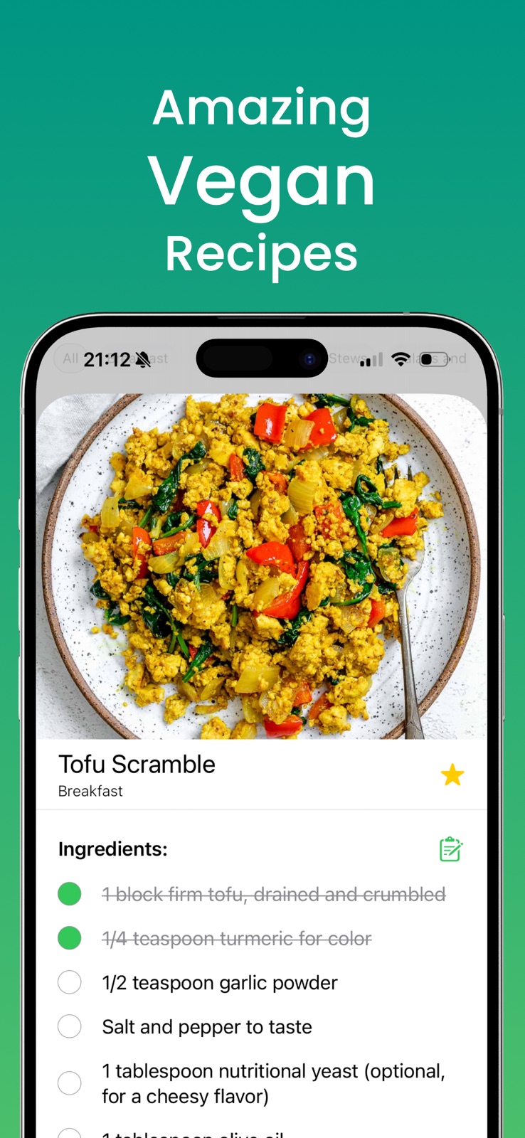Meal Planner Free: For Vegans iphone screenshot 1