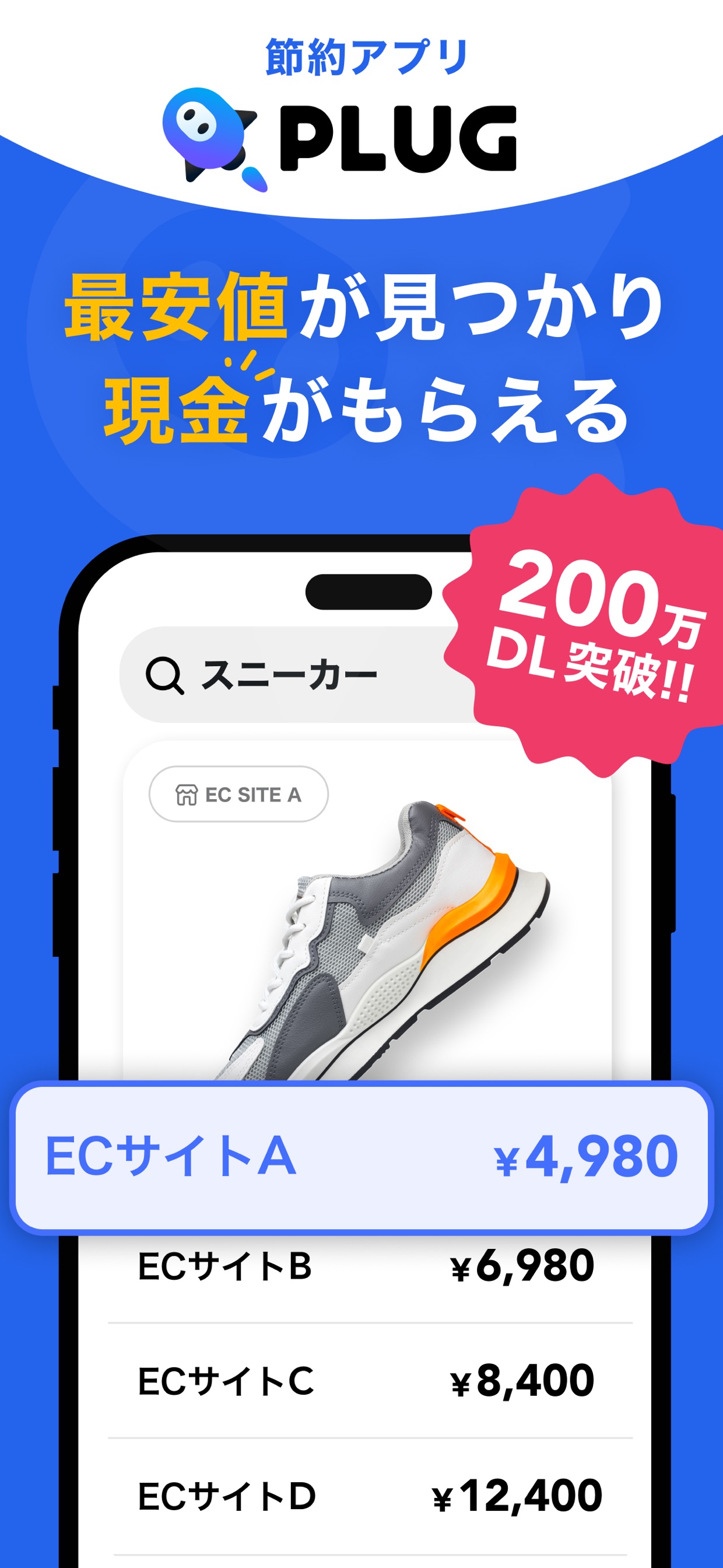 最安値が見つかり現金がもらえる