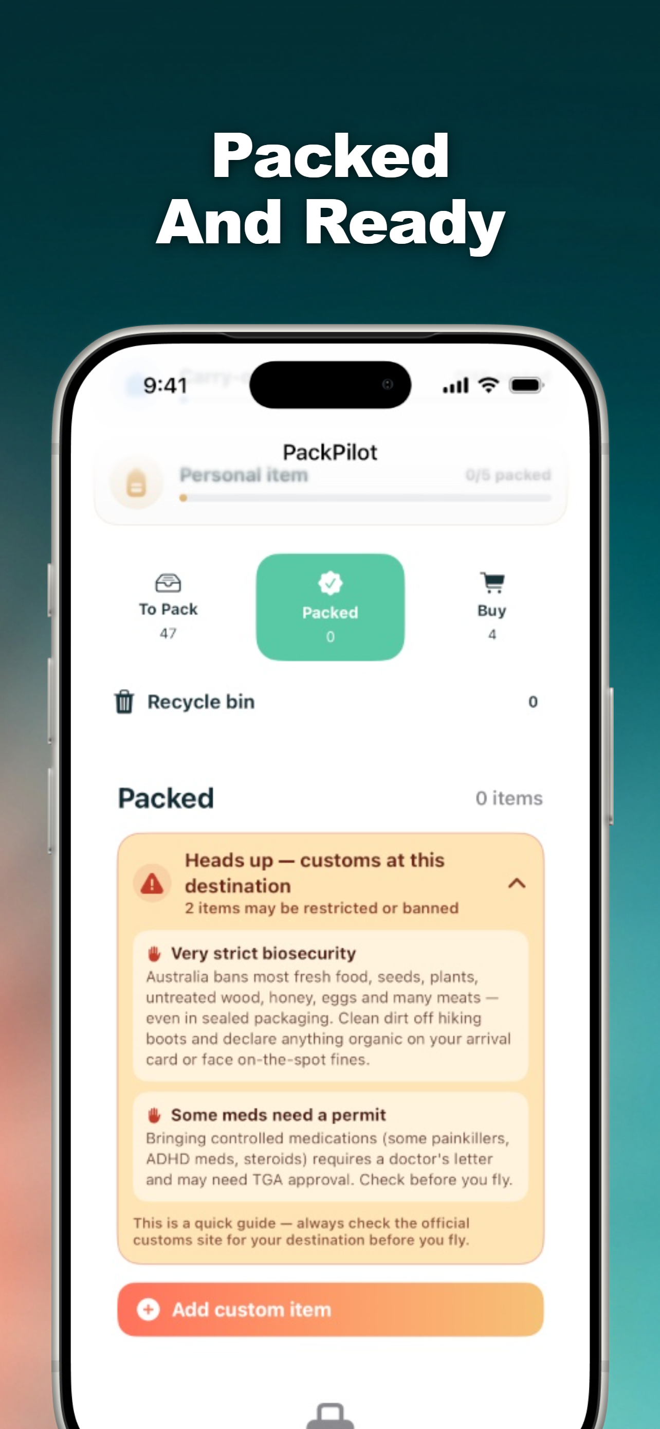 Travel Pack Planner screenshot 4