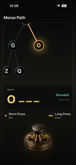 Captura de pantalla de Morse Path en iPhone 4