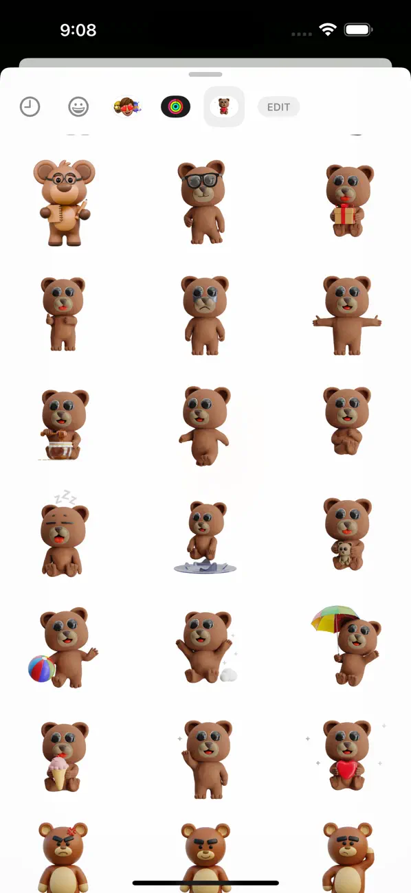 Screenshot #3 pour Cute Bear Stickers - WASticker