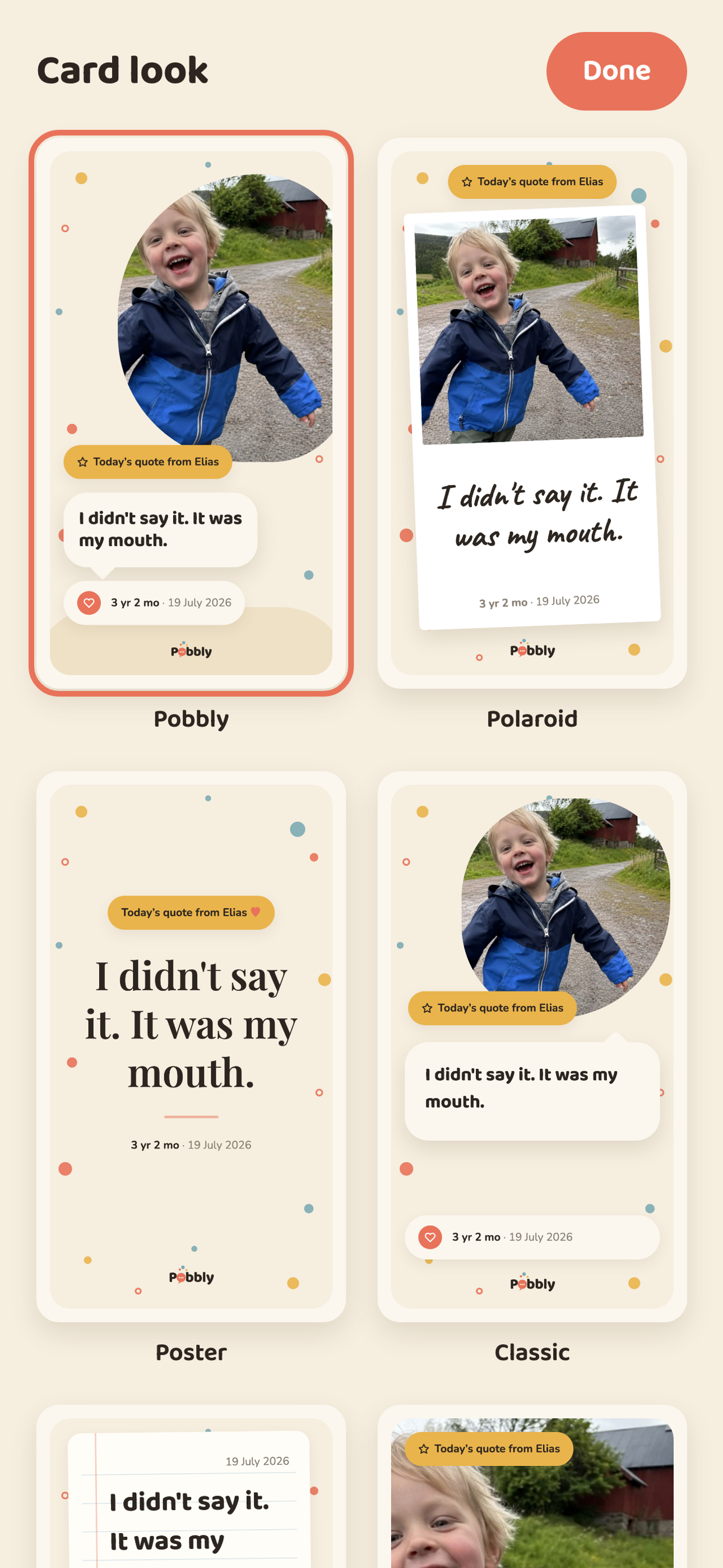 Pobbly: Save kids' quotes screenshot 3