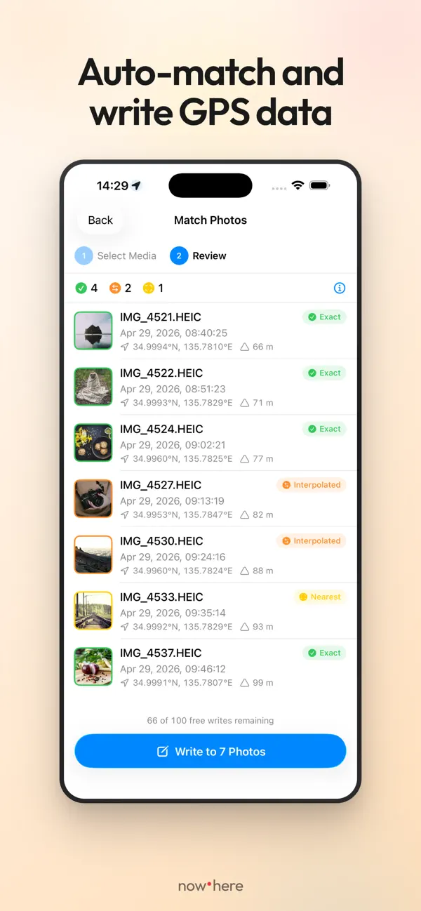 Screenshot #3 pour NowHere — GPS for Any Camera