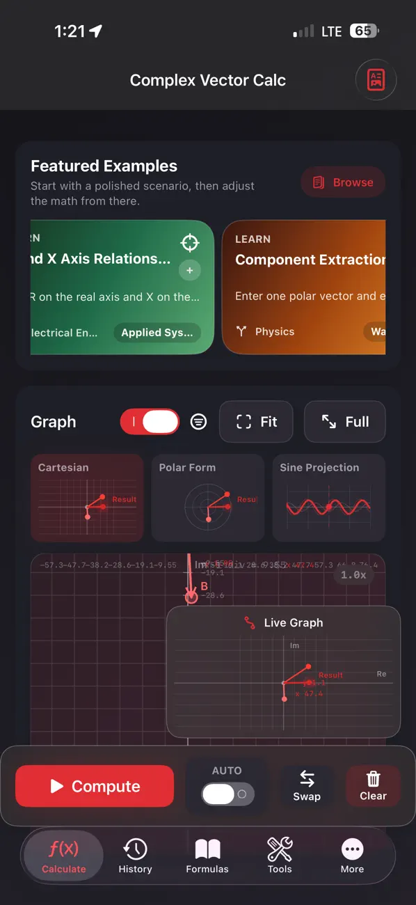Screenshot #1 pour Complex Vector Calc-LITE