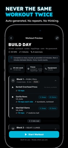 BRIK: Home Workout Generator Screenshot 3 of 7