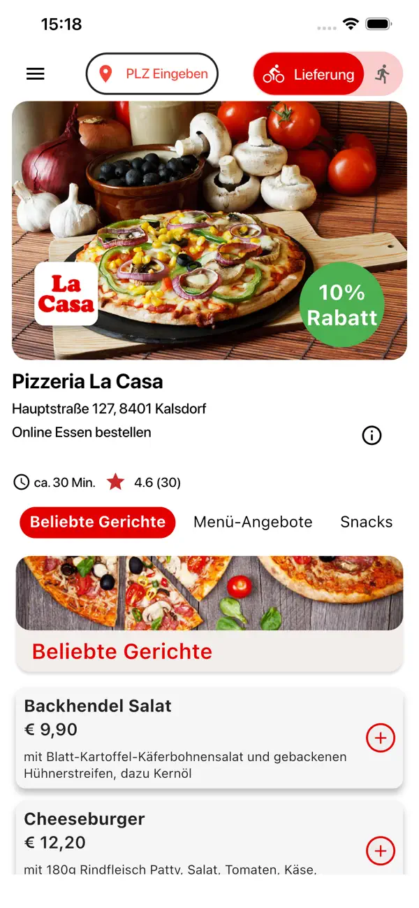 Screenshot #1 pour Pizzeria La Casa Kalsdorf