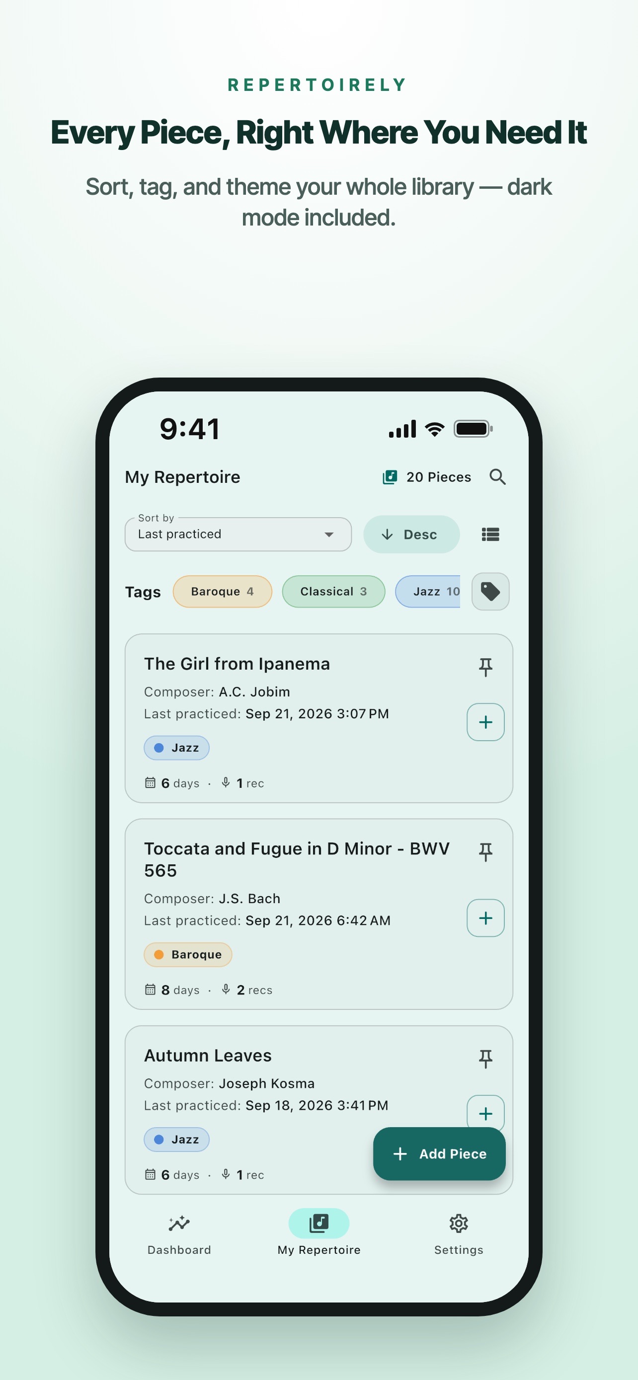Screenshot 3 of Repertoirely