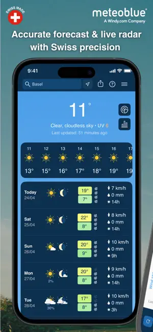 meteoblue weather & radar maps screenshot 1