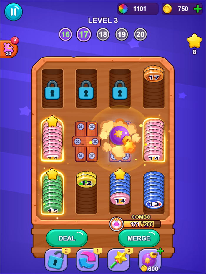 Bottle Cap Merge Sort