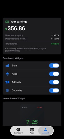 AdMobs Revenue iPhone screenshot