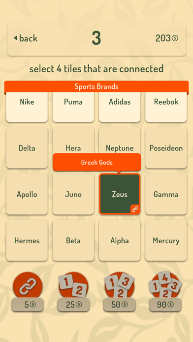 Select 4 Words Screenshot