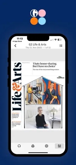 Capture d'écran de The Guardian Editions sur iPhone 5