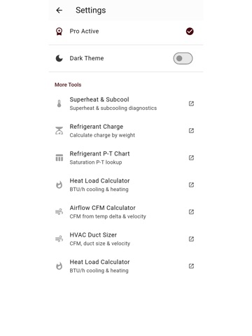 Psychrometric Calc HVAC iPad screenshot