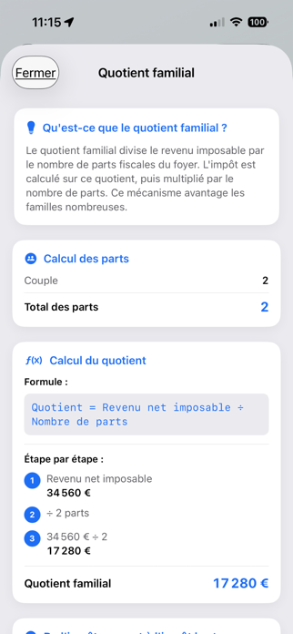 calcul de l'impot Screenshot 3 of 7
