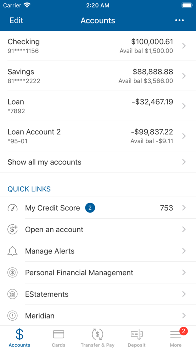 Frandsen – Mobile Banking Screenshot
