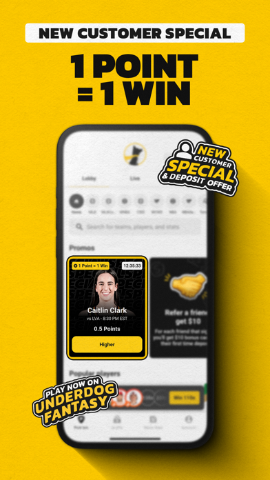 Underdog Sports iPhone screenshot 4 - Sports app