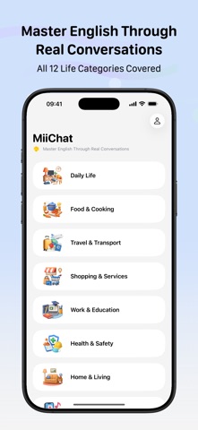 MiiChat Learn English Speaking iPhone screenshot