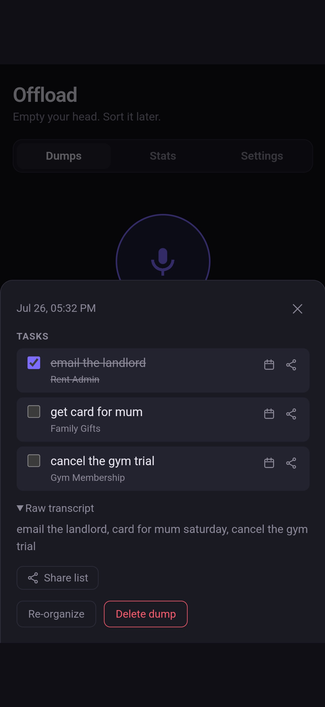 Screenshot 4 of Offload: brain dump to tasks