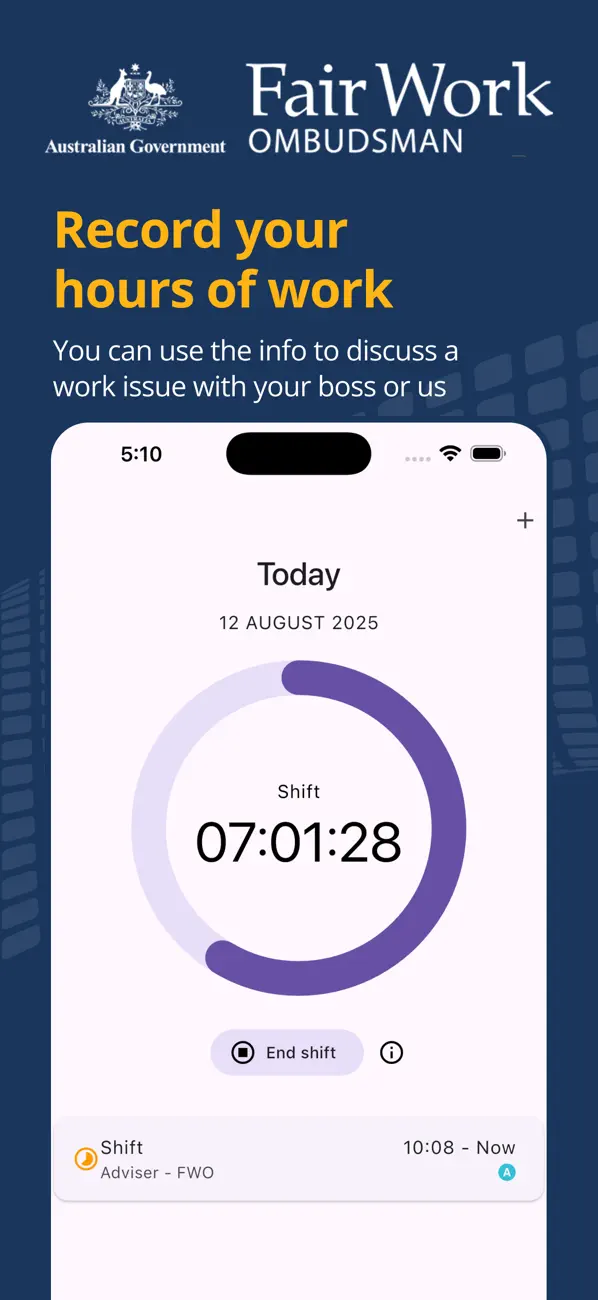 Screenshot #1 pour Record My Hours