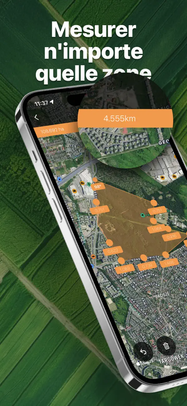 Screenshot #1 pour Mesure Surface - GPS Distance