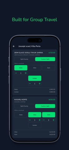 Ninja Tab: Bills & Trip Costs iPhone screenshot