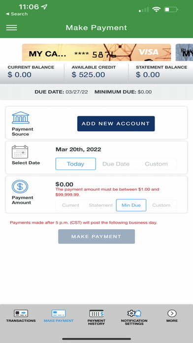 Card Control Dominion Energy Screenshot