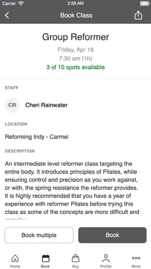 Reforming Indy Pilates Studio screenshot 3