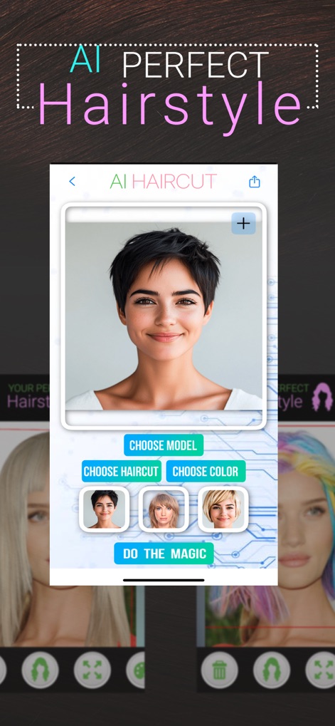 Perfect Hairstyle and Hair Cut - Users can instantly visualize new looks by selecting a model and choosing from diverse haircut options for a perfect preview.