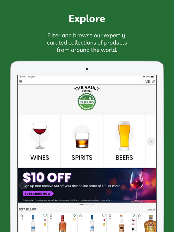 SCW Liquors iPad screenshot 1 - Shopping app